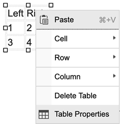 Table edit example