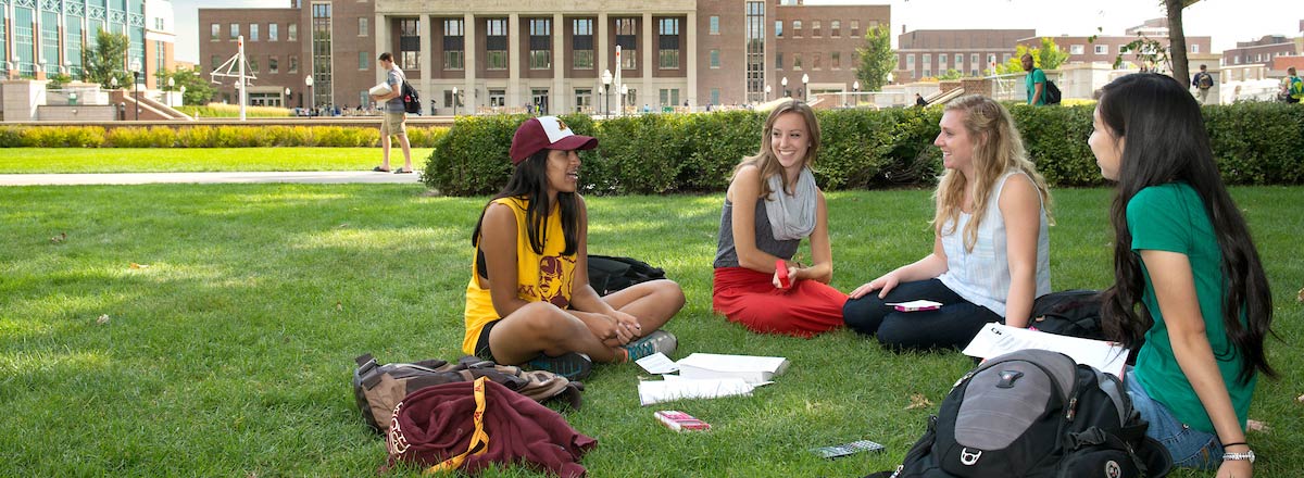 Students Studying on Northrop Mall