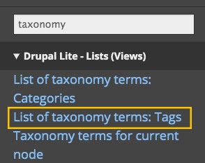 list of taxonomy terms example