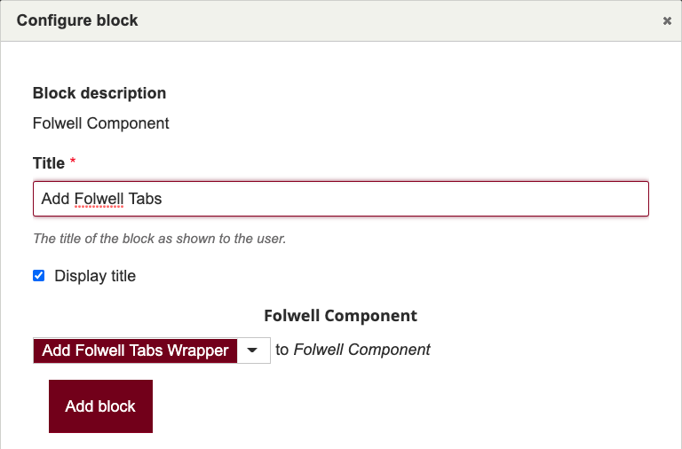 configure tabs block example