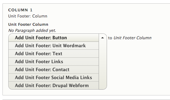 footer column choices example