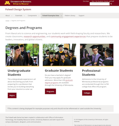 degrees and programs example