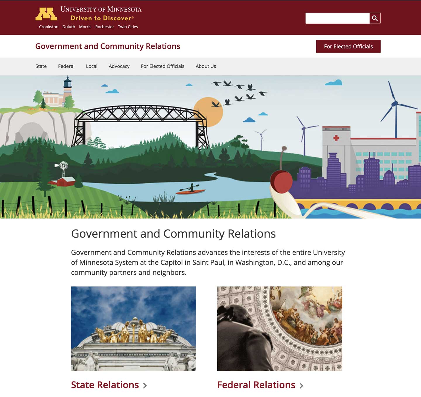 Government and Community Relations website home page