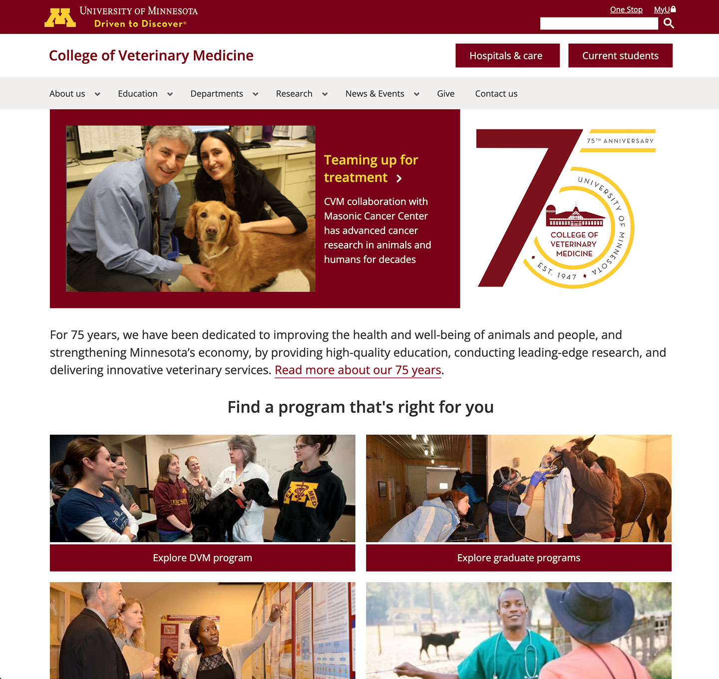 College of Veterinary Medicine website